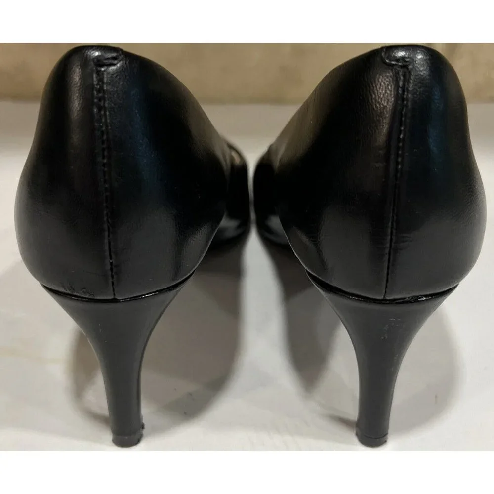 Womens Cole Haan Helen Grand OS Black Leather Pumps Heels Career Business W05333